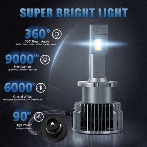 2PCS D4S/D4R LED Headlight Replace HID Xenon Super Bright 6000K Conversion Kit - Picture 2 of 6
