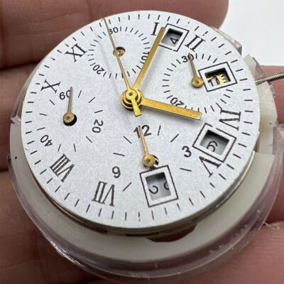 Asian 7750 Automatic Chronograph Movement @4.5 White Calendar Second @9 ETA 7750