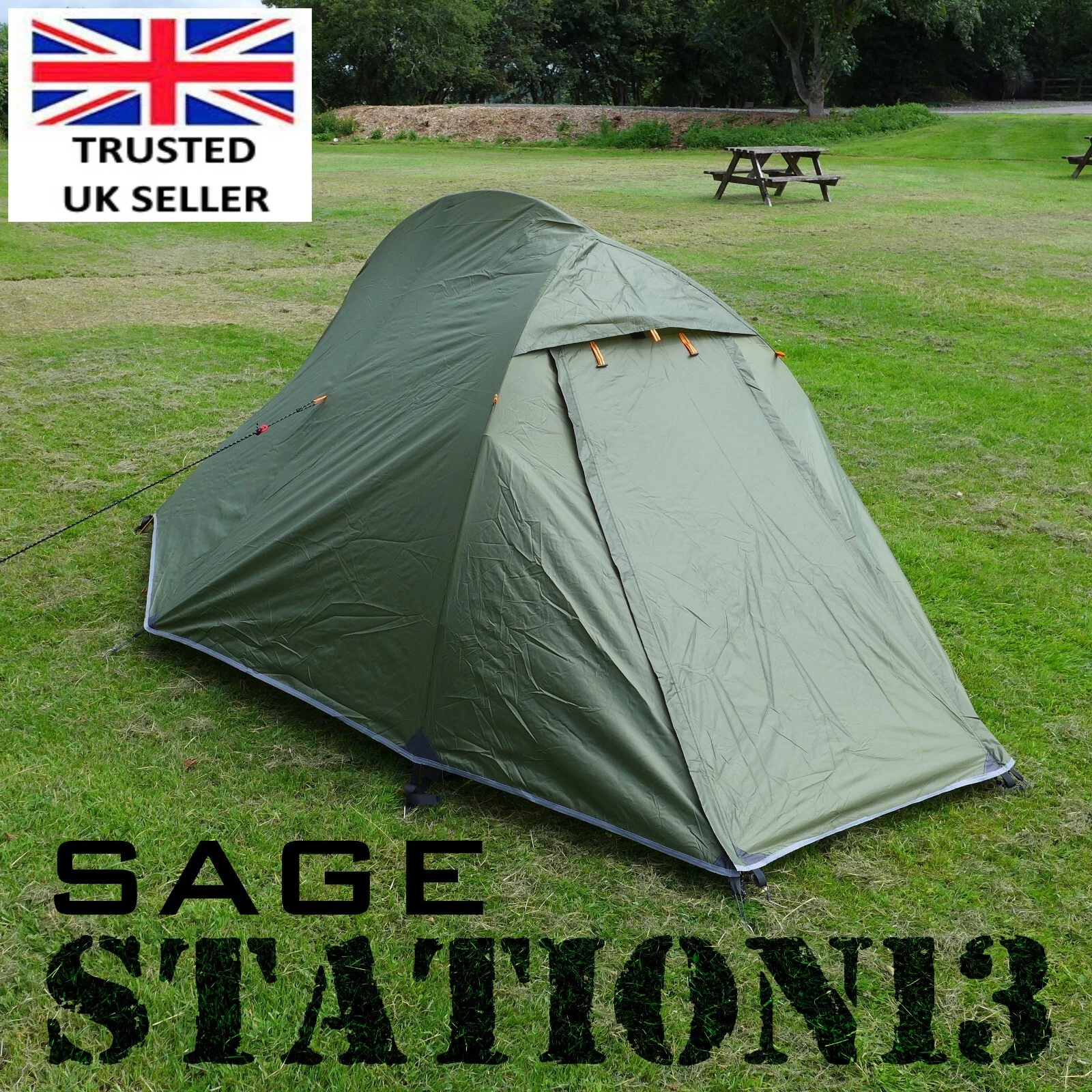 Lightweight 2 Person Backpacking Tent - c/w Titanium Pegs - STATION13 SAGE
