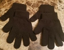KNIT GLOVES 2 pairs Kids Boys or Girls Black Target Gloves