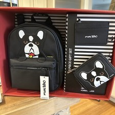 Nib Marc Tetro Gift Set - French Bulldog Mini Backpack, Wallet, & Card Holder