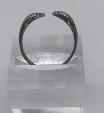 Vintage 925 Sterling Silver Size 8 Double Serpent Snake Head Open Wrap Ring