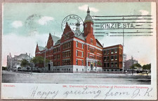 Antique postcard: U of IL College of Physicians & Surgeons, Chicago, posted 1909