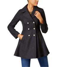 Laundry Womens Double-breasted Pea Coat, Grey, X-small
