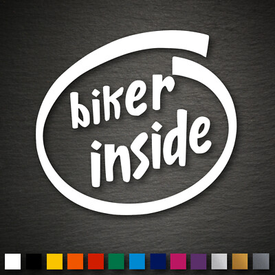 13049 biker inside Aufkleber 83x90mm Fun OEM JDM DUB Tuning Auto Sticker Shocker