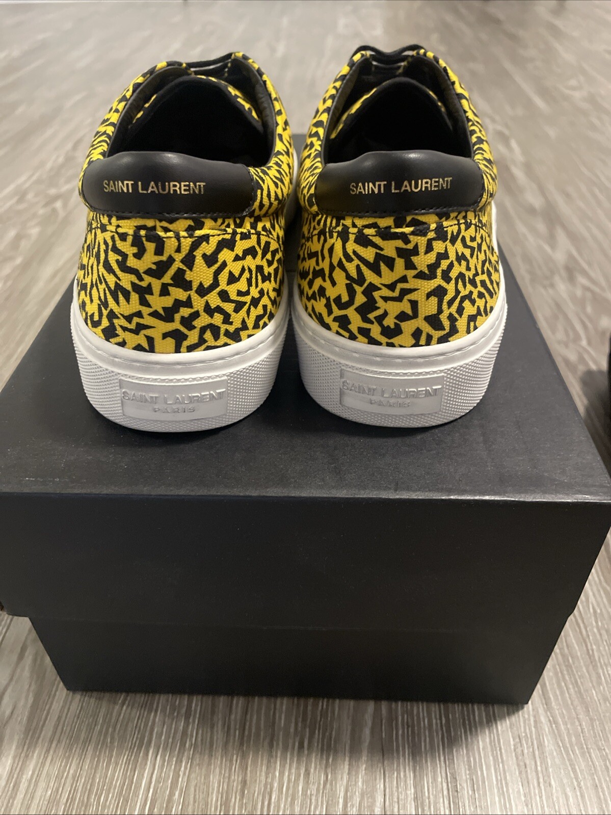 Sneakers Saint Laurent uomo Venezia basse tela stampa animalier EU 42 US taglia 9
