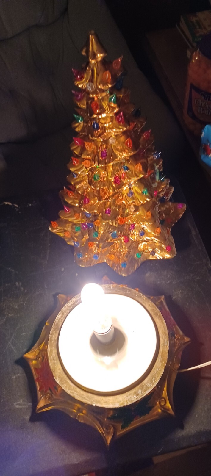 Vintage Ceramic Christmas Tree Gold color Byron Mold 1972 22" tall eBay