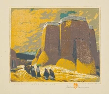 Gustave Baumann  : Church Ranchos de Taos : Archival Quality Art Print