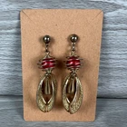 Vtg Earrings Dangle Spiral Hanging Metal Fashion Set Costume Jewelry Style
