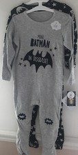 12-18 Months Grey & Black Batman Themed Cotton Sleepsuit