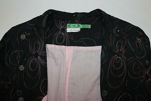 Tibi A Pea in the Pod Maternity Gray Multi Embroidered Long Jacket Wool Blend - Picture 9 of 9
