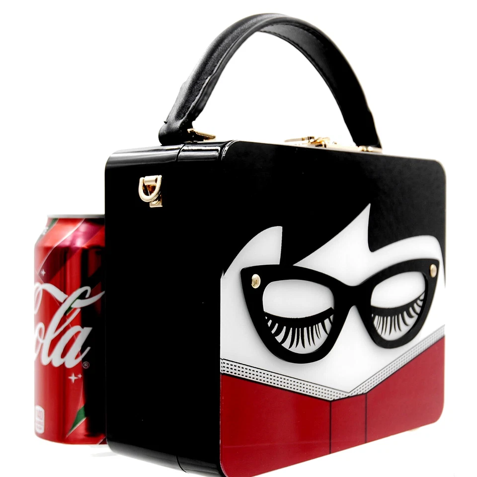 Acrílico Caja Bolso Retro Cartera Bolso de Hombro Ojo de Gato Foto 3 de 4