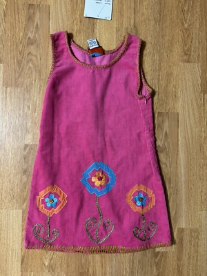 NWT Vintage Nick Nack Patty Wack Girls Size 5 Appliqué Corduroy Jumper Pink