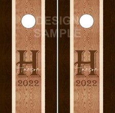 Family Name Wood Stripe Cornhole Wrap Bag Toss Skin Decal Sticker