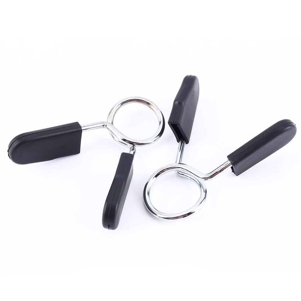 2pcs Weight Bars Spring Collar Clips Dumbbell Barbell Clamp Bar Gym