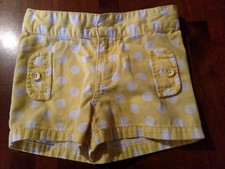 GENUINE KIDS Toddler Girl's Yellow with White Polka Dots Shorts 4T