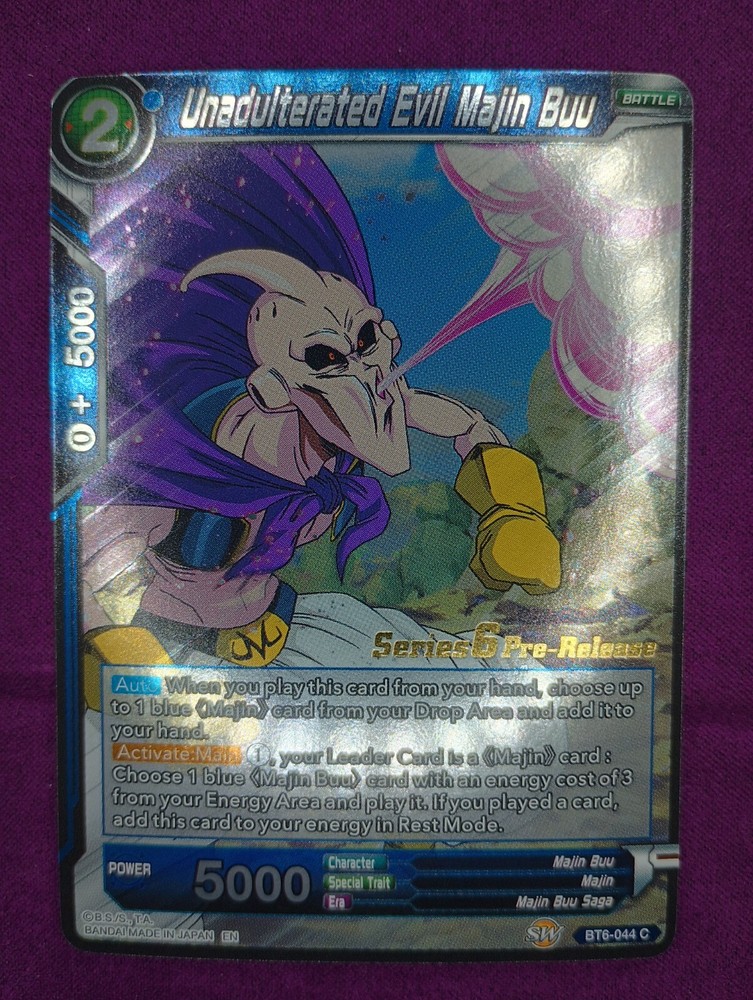 Series 6 Pre-Release Unadulterated Evil Majin Buu BT6-044 Dragon Ball Super TCG