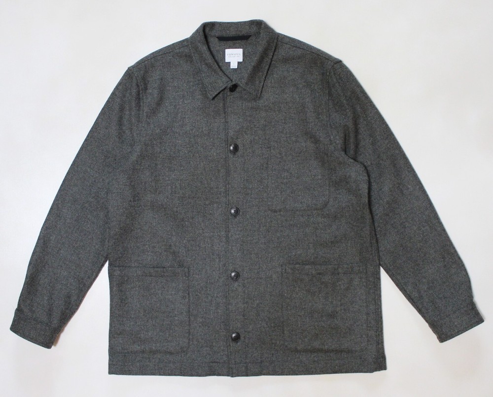 Men's SUNSPEL Wool Twin Pocket Jacket Overshirt Shirt-Jacket Grey (size L) Mint