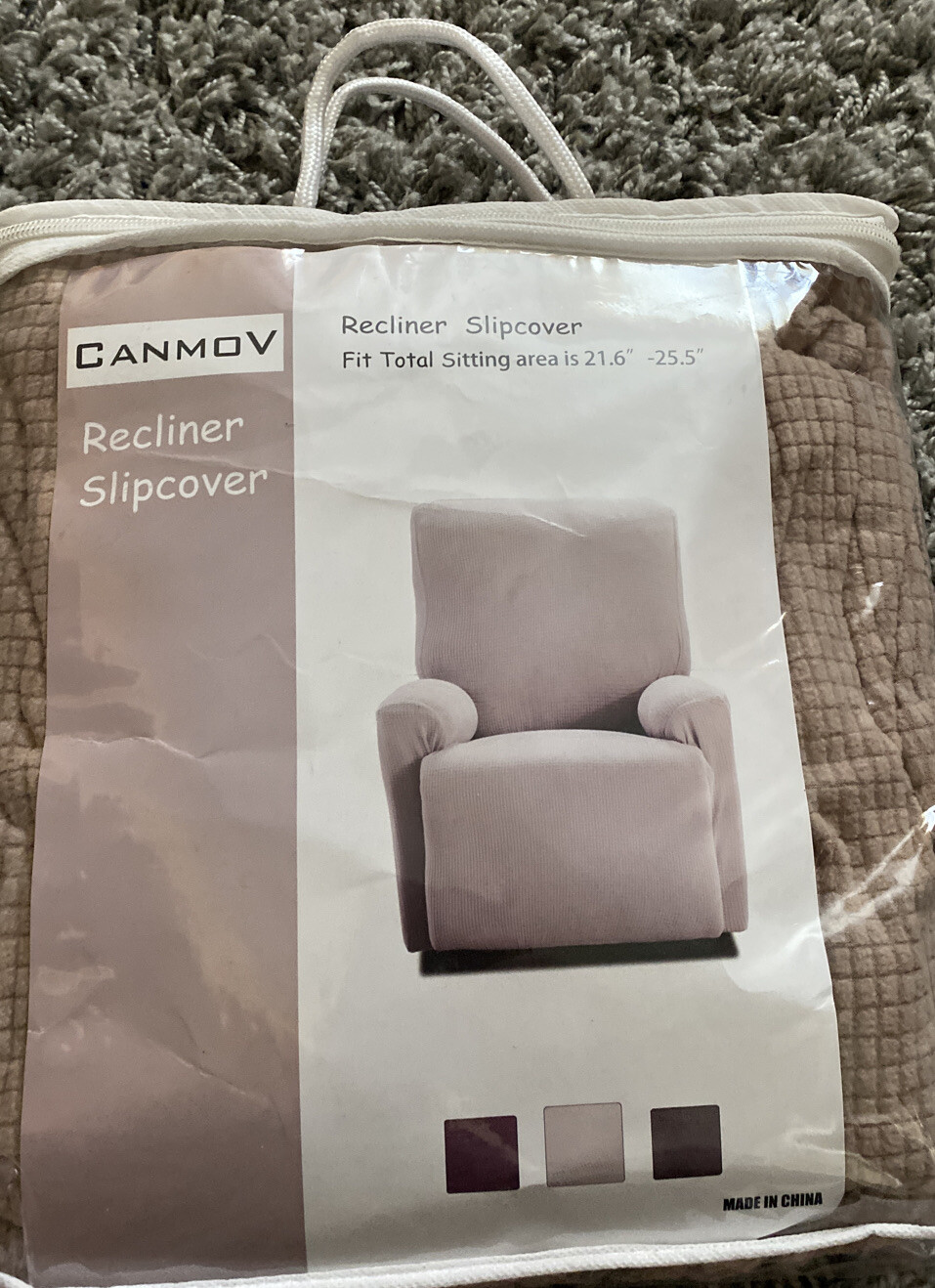 Canmov Recliner Slipcover Fit Total Sitting Are 21.6-25.5” Brand New Brown/Tan