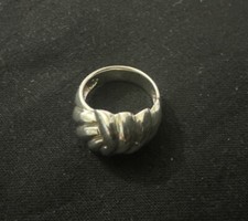 925 Silver Ribbed Dome Ring Size 6 15