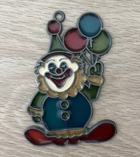 Stained Glass Sun Catcher Window Hanging Clown With Balloons 4  