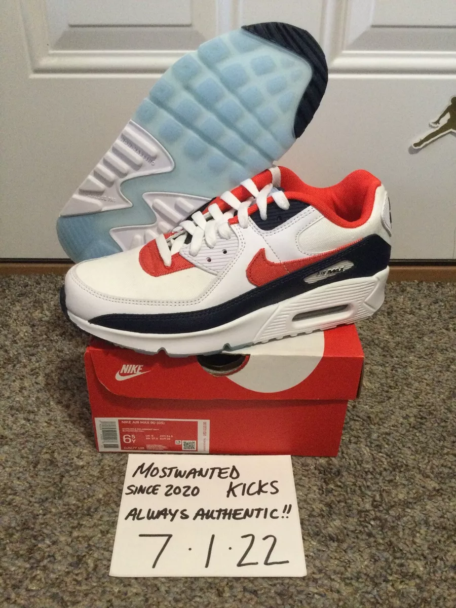 baan Mevrouw scheuren DS 2022 Nike Air Max 90 USA Denim Grade School Sz 6.5Y | eBay