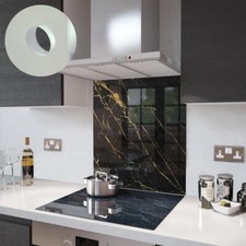 Glass Splashbacks Black Gold Veins Glass and Accessories - Made By Premier Range