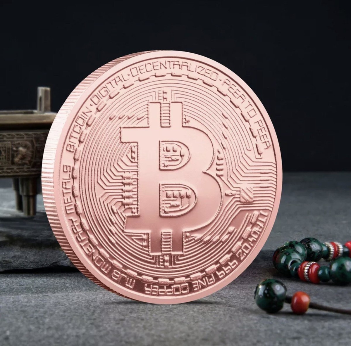 Copper Bitcoin Coin Bit Commemorative Blockchain BTC Collectors Gold Plated  | eBay