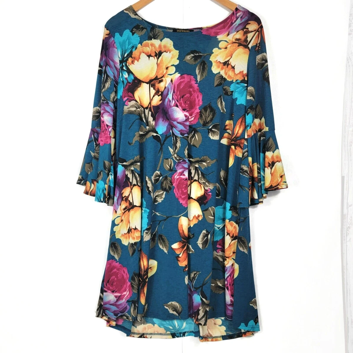 blue maxi flowy dress Blue Floral Midi Dress for Women | Flowy Summer Silhouette main image 0