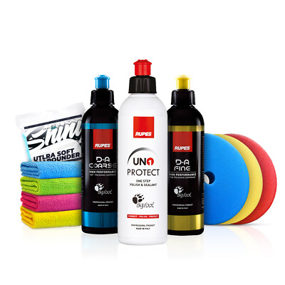 Rupes Politur Ser D-A Coarse, Fine & Uno Protect Autopolitur Glanzpolitur 750ml