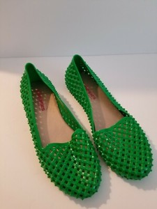 green jelly shoes