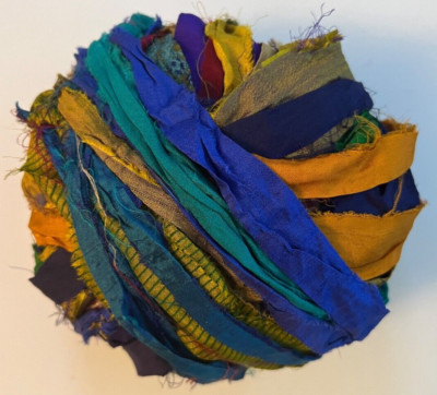 Vintage  Colorful  RAGG 100% Silk Ribbon Yarn From 50 Yards Nepal