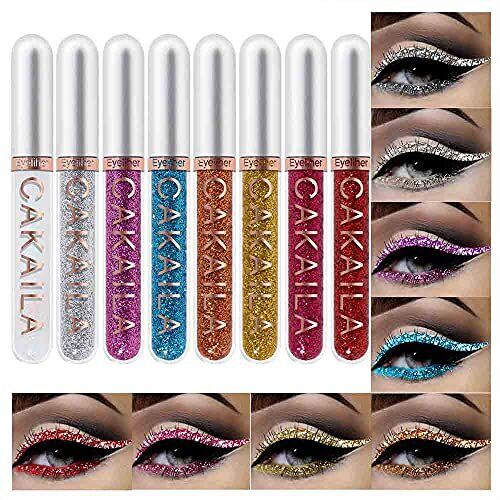 Liquid Glitter Eyeliner Sets 8 Colors Waterproof Women Eye Makeup Shiny Liners
