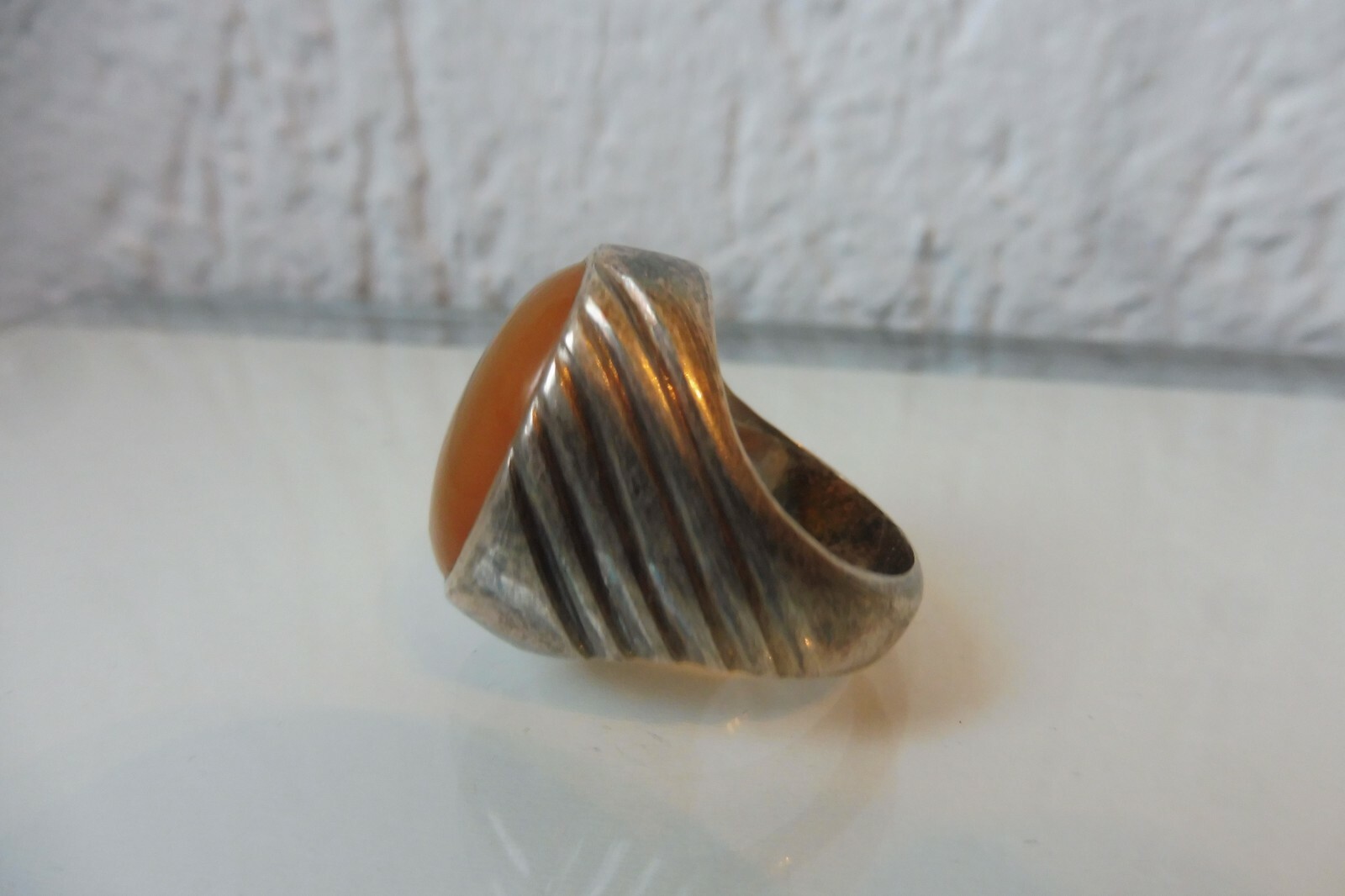 Beautiful, solid, large, OLD ring, 925 silver wit… - image 2