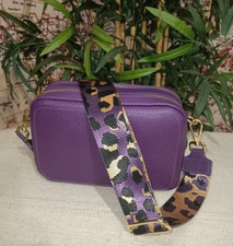Borsa saponetta MEDIA PROMO ragazza VIOLA mano tracolla animalier Vera pelle