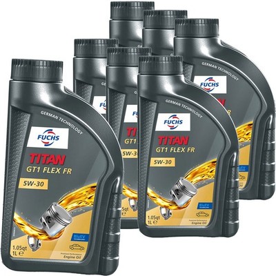 7x 1L FUCHS TITAN GT1 FLEX FR 5W30 ÖL passend für RENAULT RN17 PSA B71 2290
