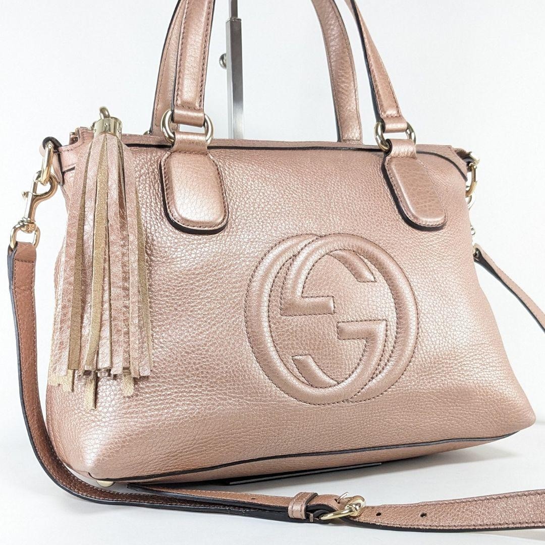 Gucci Soho Leather Shoulder Bag with Tassels in Cebu Brown