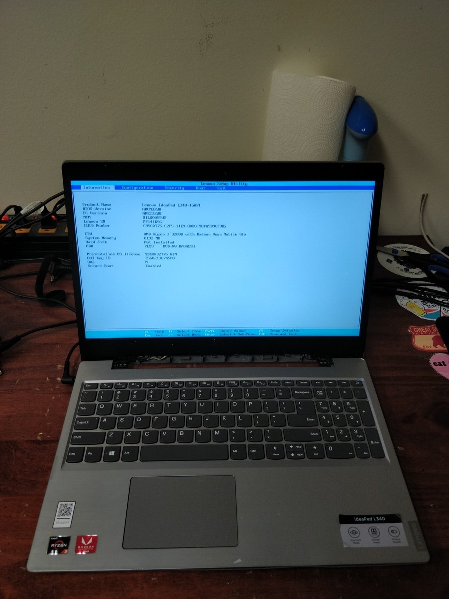 IdeaPad L340-15API Ryzen 3・8GB・SSD 128GB Lenovo IdeaPad L340-15API AMD RYZEN 3 3200U@2.60GHz 8GB RAM NO