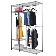 Closet Organizer Wardrobe Shelves System Kit Portable Clothes Storage Metal Rack