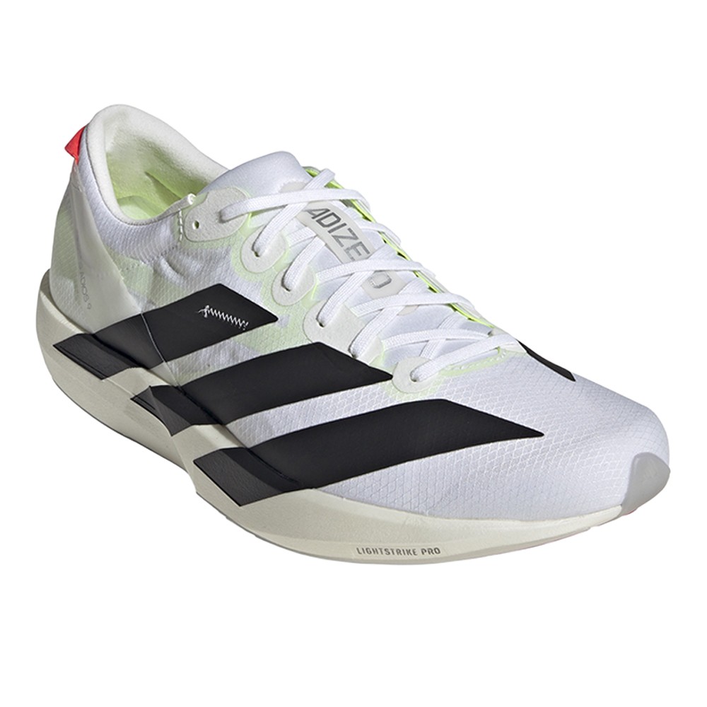 adidas Adizero Adios 9 Running Mens White Sneakers Athletic Shoes