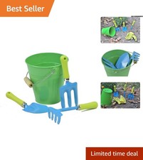 Outdoor Garden Tool Set for Children - Green Pail with Shovel, Rake  Cultivator
