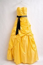 Tiffany Designs Yellow Ball Gown Size 4 Strapless Prom Dress - Belle Inspired