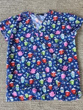 Christmas Scrub Womens Small Top