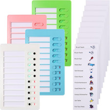 Aleric 4 Pieces Chores Chart for Kids Chore Chart, Sliding Routine Chart to Do L