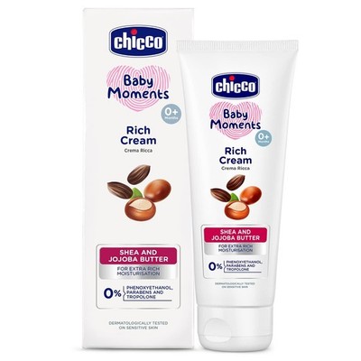 Chicco Baby Moments Rich Cream for Newborn Babies with Shea,Jojoba Butter, 100gm
