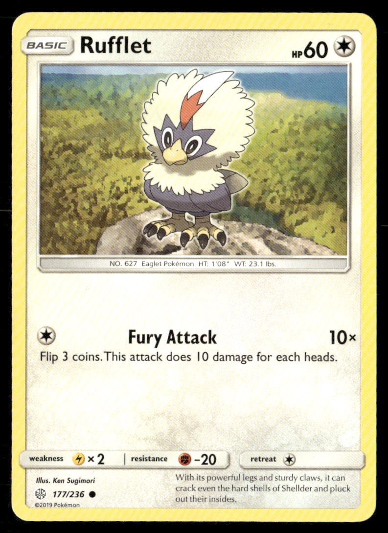 Rufflet 177/236 SM - Cosmic Eclipse C NM Pokémon — English