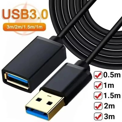 USB 3.0 Extension Cable - High Speed Male to Female Data Cord for PC TV SSD