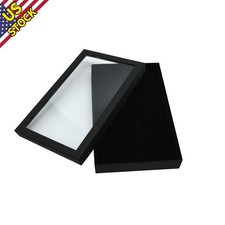 Jewelry Ring Organizer Case Tray Display Holder Earring Velvet Storage Box dd