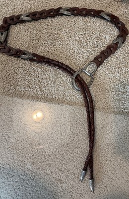 Brighton Vintage 1995 Brown Braided Leather Belt SM  display picture 2