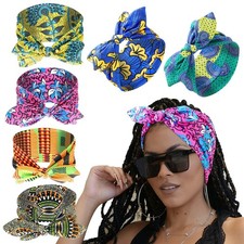 6 Pieces African Ankara Print Bonnet Beanie Cap Pre-Tied Bow Bowknot Headwrap